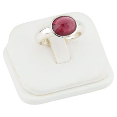 Hessonite garnet silver ring