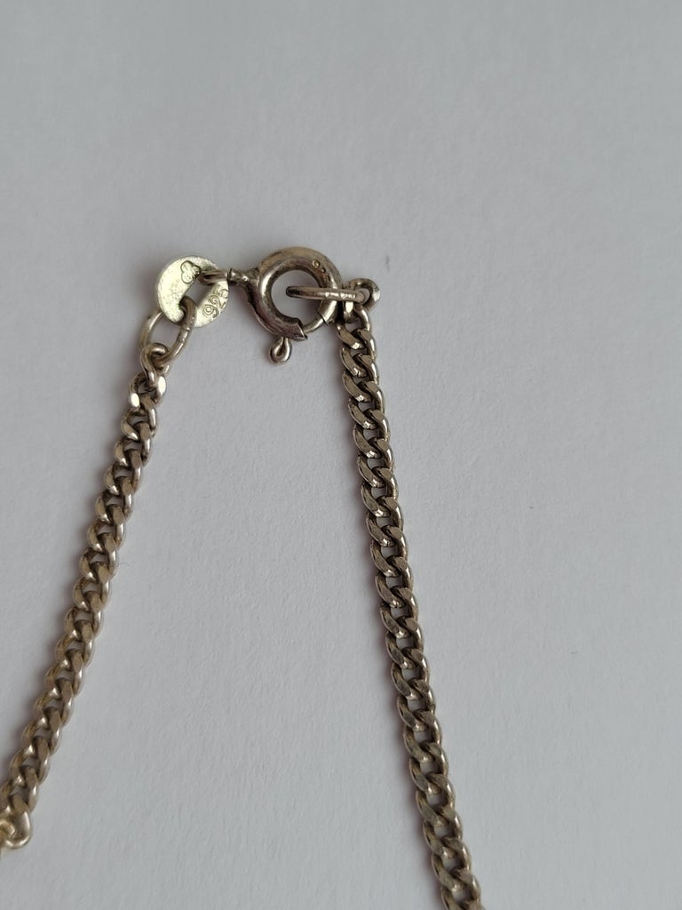 Hessonite Garnet Sterling Silver Cross Pendant Necklace For Sale at 1stDibs