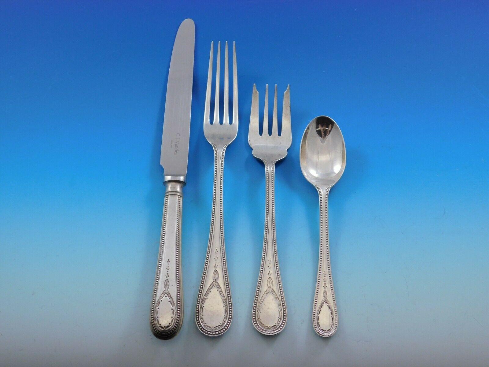 Hester Bateman by CJ Vander Sterling Silver Flatware Set 8 Service Dinner 46 Pcs In Excellent Condition In Big Bend, WI