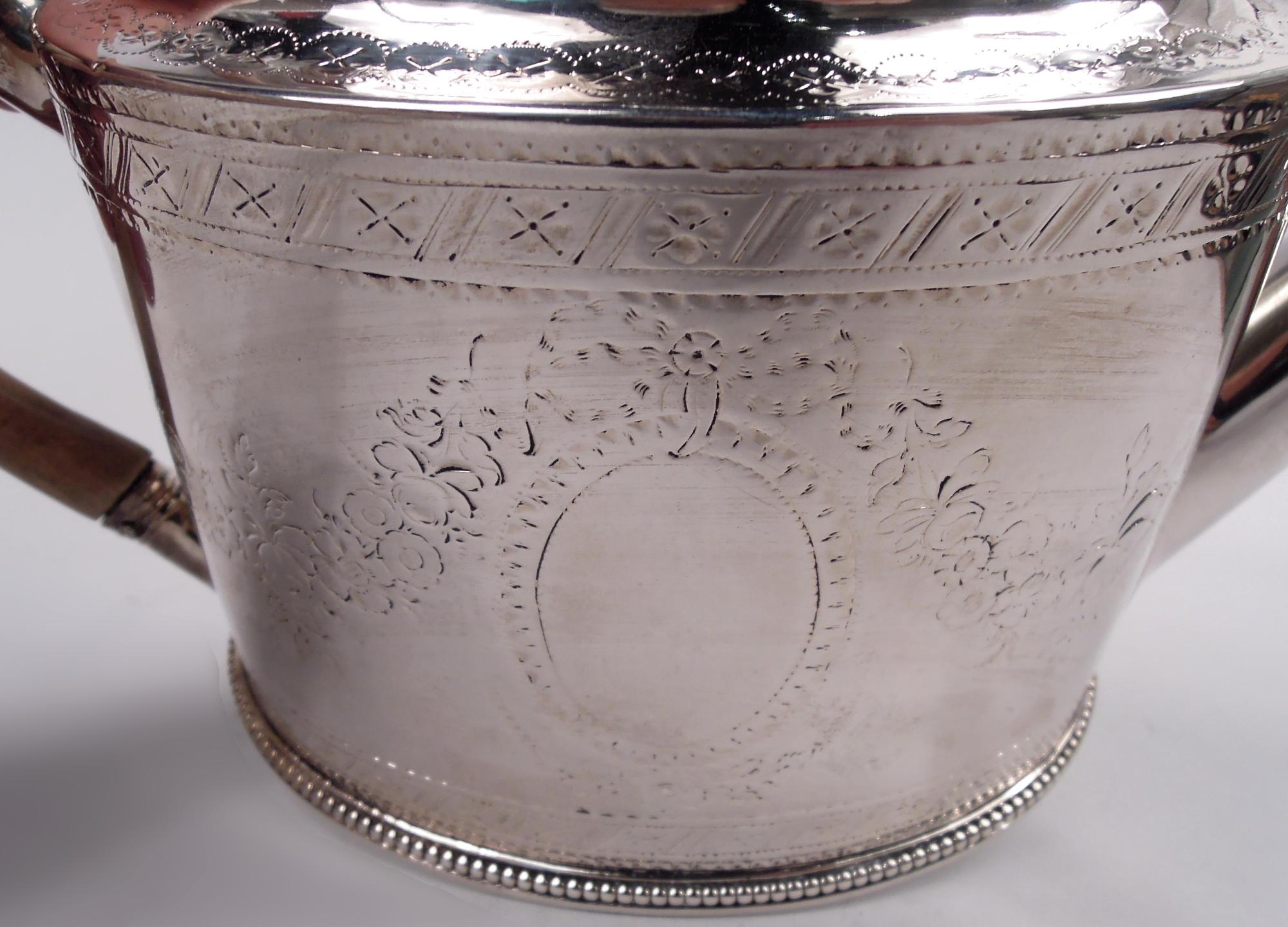 Hester Bateman English Georgian Neoclassical Teapot, 1780 For Sale 1