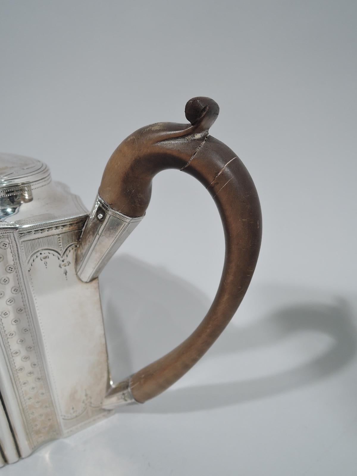 Sterling Silver Hester Bateman English Georgian Neoclassical Teapot