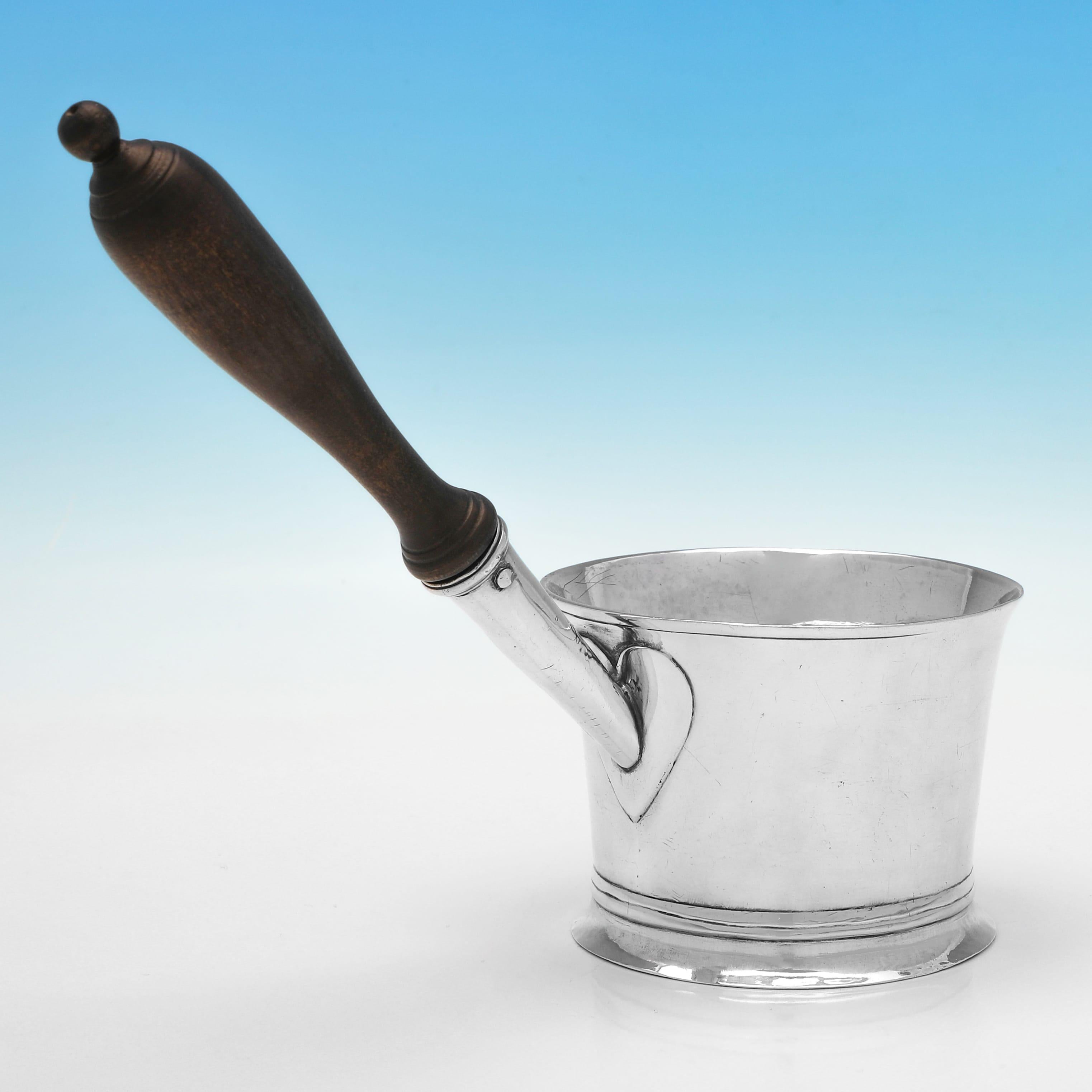 English Hester Bateman - George III antique sterling silver brandy saucepan made in 1785 For Sale