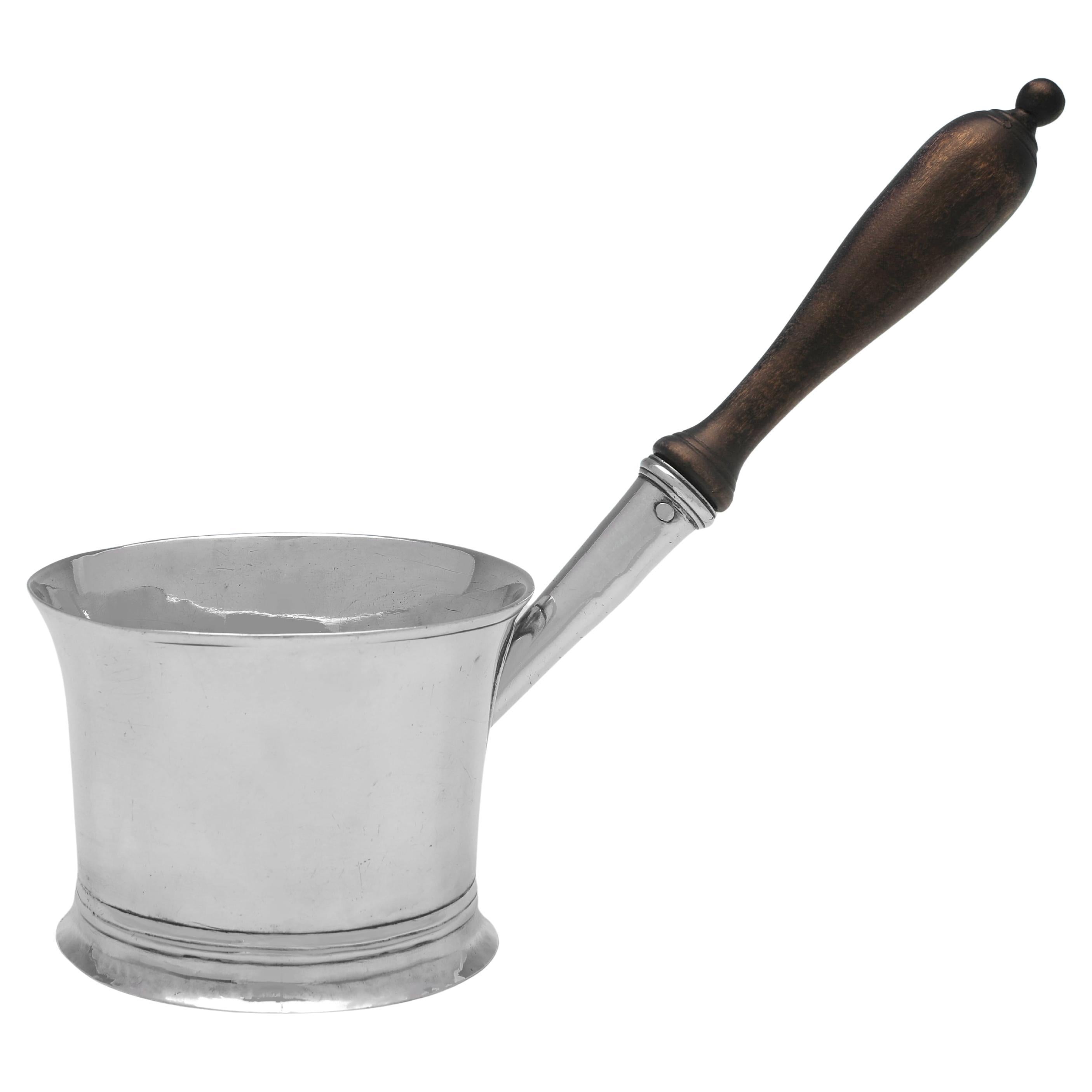 Hester Bateman - Antiguo cazo para brandy de plata de ley de Jorge III fabricado en 1785
