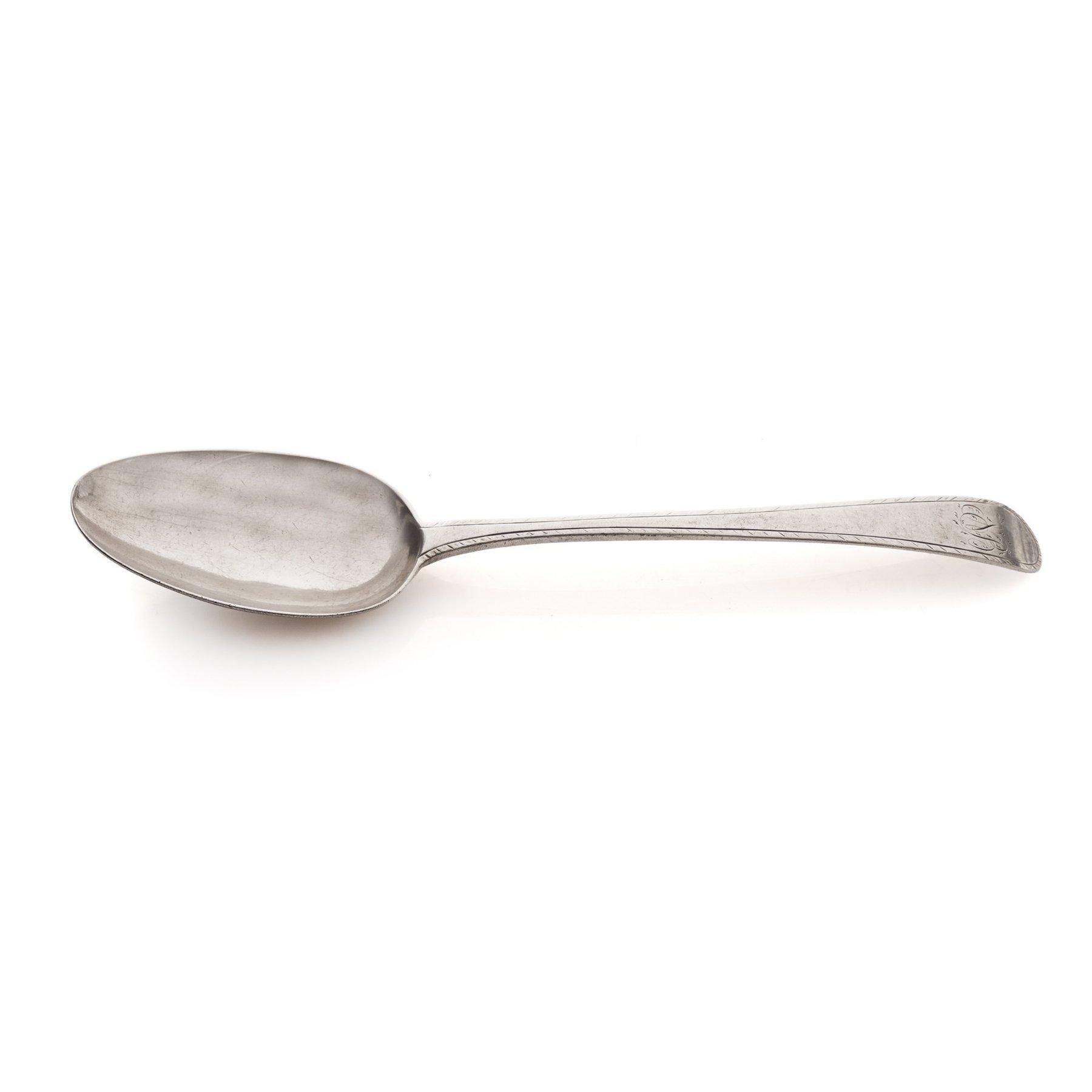 Britannico Hester Bateman cucchiaio grande georgiano in argento 925 in vendita