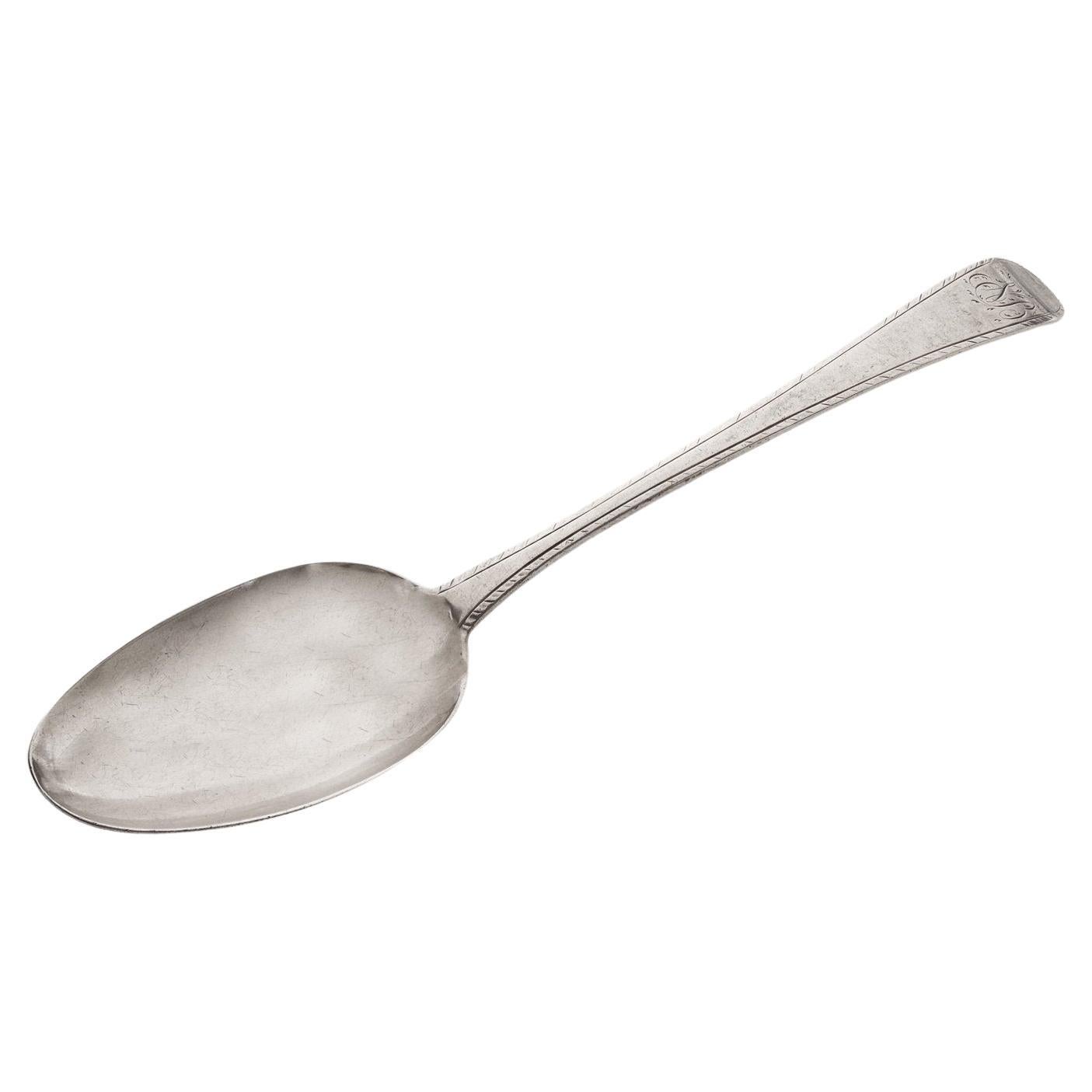 Hester Bateman Georgian sterling 925 silver large spoon