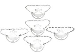 Hester Bateman Etichette per bottiglie in argento sterling Biglietti Antico Giorgio III