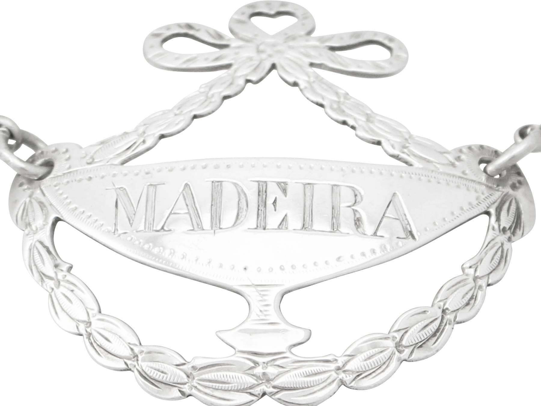 Hester Bateman Etiquetas de plata de ley para botellas Entradas Antiguo Jorge III Grabado en venta