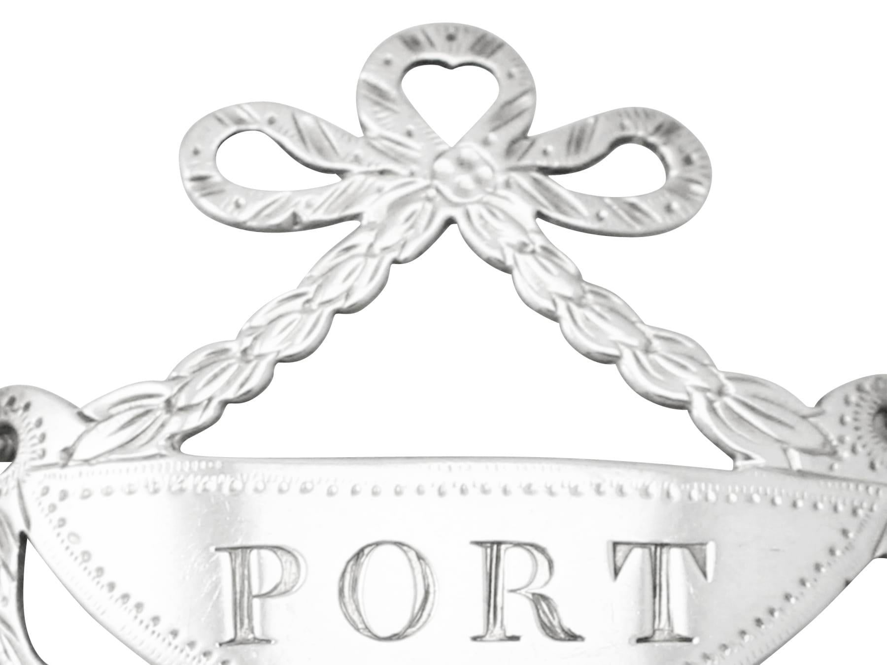 Hester Bateman Etiquetas de plata de ley para botellas Entradas Antiguo Jorge III Silver en venta