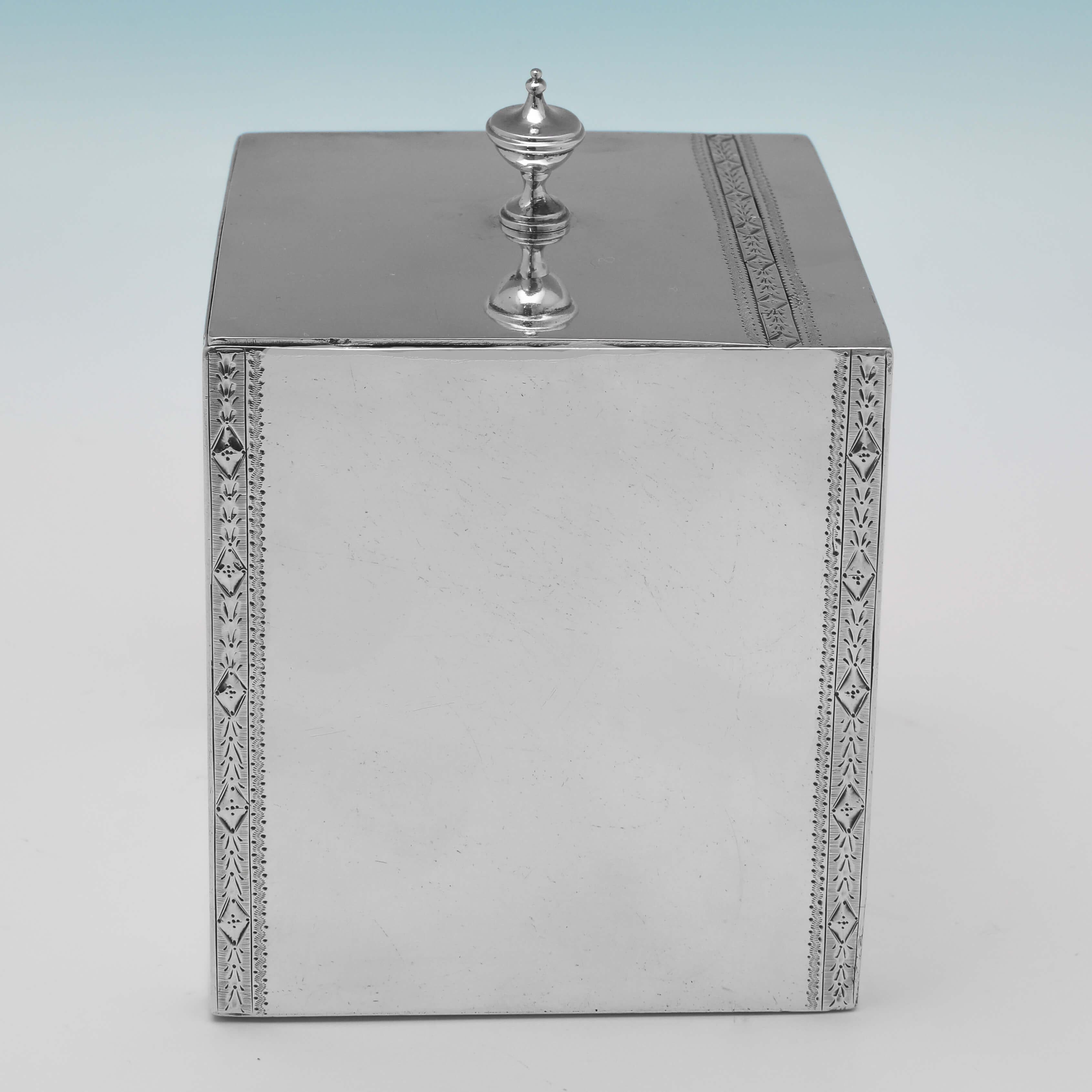 Late 18th Century Hester Bateman - Very Rare George III Period Sterling Silver Tea Caddy - 1784