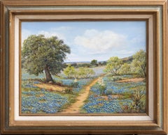 Texas Spring Pastoral Landscape with Bluebonnets