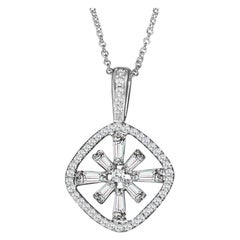 Hestia Modern Bright Star Baguette Diamond Pendant Necklace