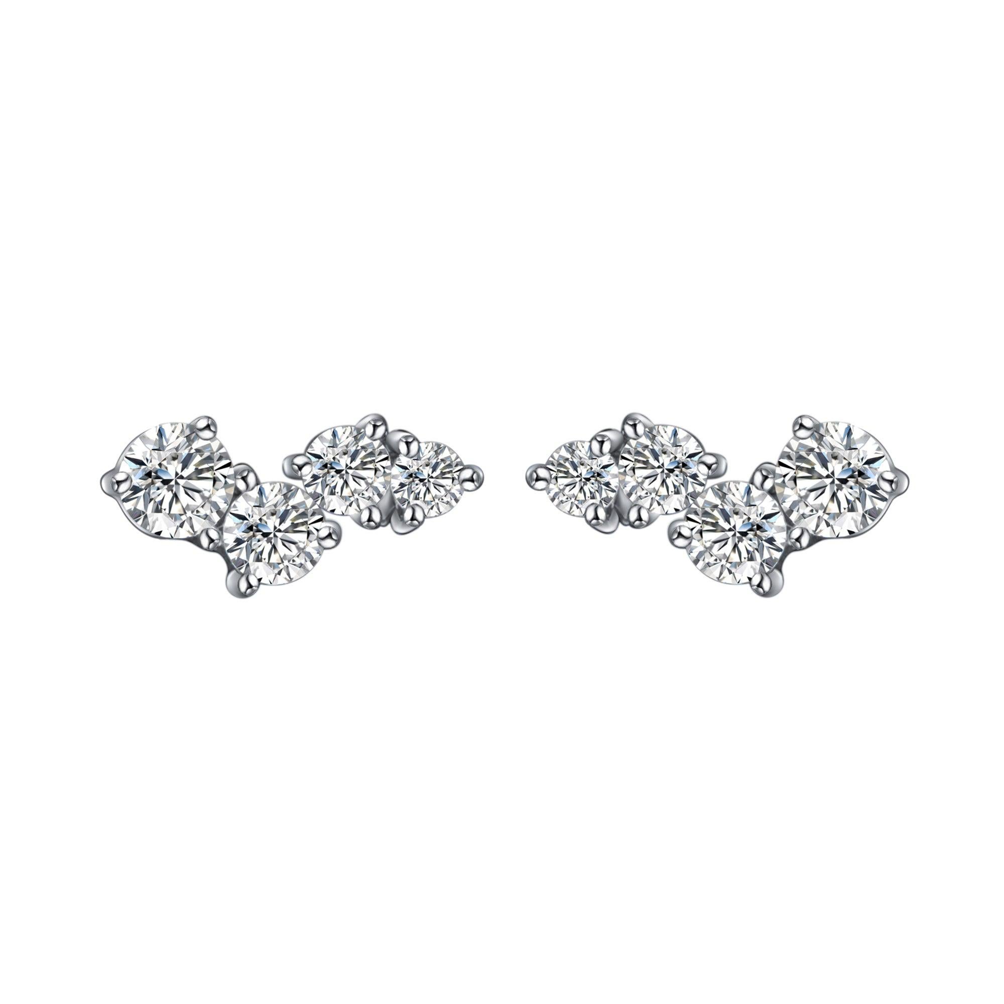 Hestia Bare Modern Diamond Cluster White Gold Stud Earrings For Sale