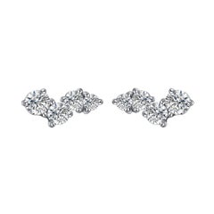 Hestia Bare Modern Diamond Cluster White Gold Stud Earrings