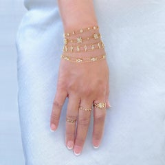 Hestia Diamond Trio Station Ribbon Bracelet 18 Karat Gold