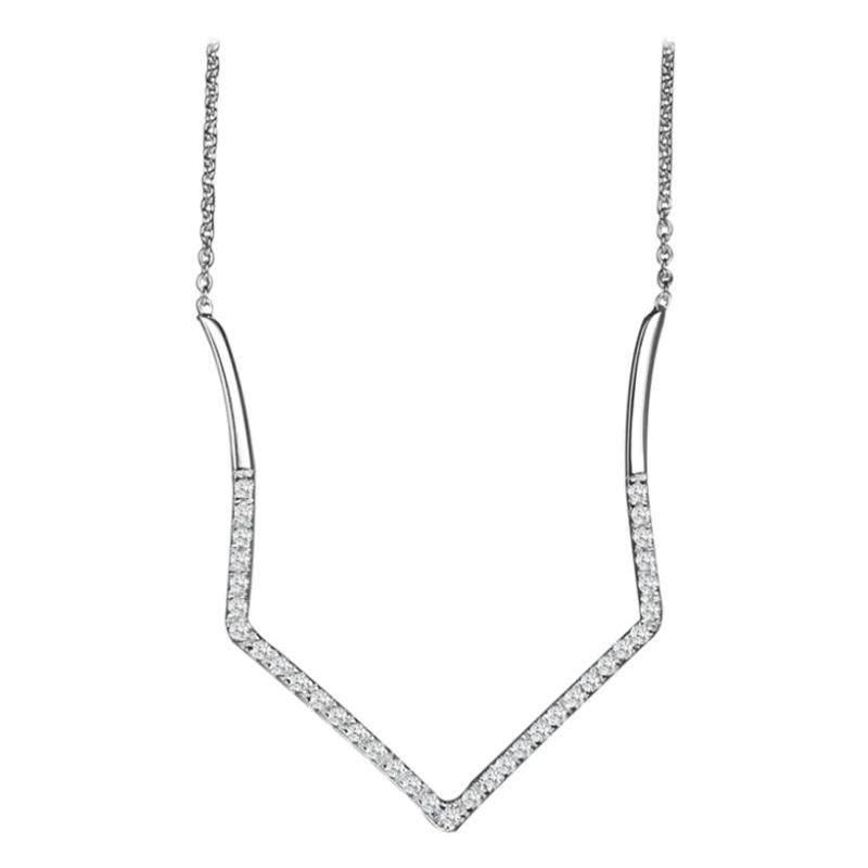 Hestia Modern Design Diamond Pendant Necklace For Sale