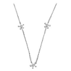 Hestia Modern Joy Flower Baguette Diamond Dainty Necklace