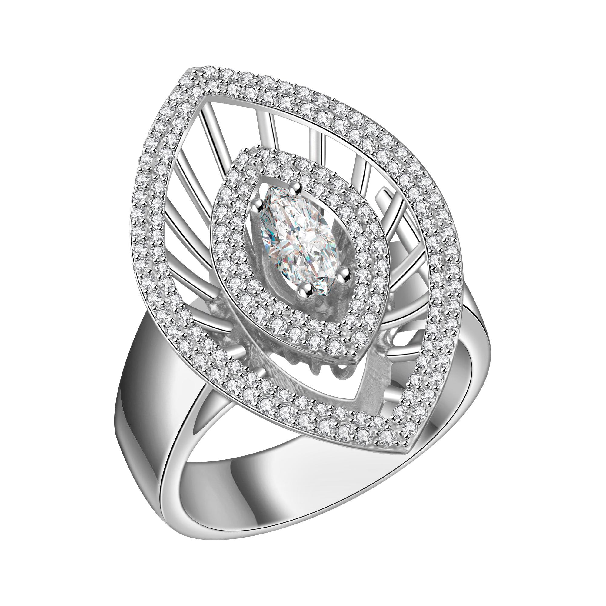 Hestia Modern Marquise Diamond 14 Karat White Gold Cocktail Diamond Ring For Sale