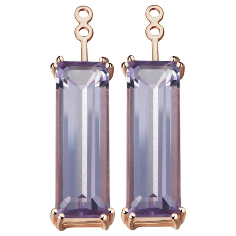 Hestia Modern Purple Amethyst Gemstone Marilyn Earring Extenders For Sale