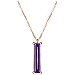 Hestia Modern Elizabeth Purple Amethyst Gemstone Pendant Necklace