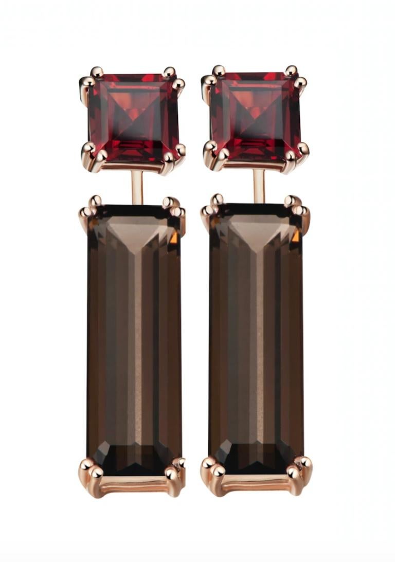 14K Rose Gold Smoky Quartz Marilyn Gem Bar Earrings (Extender only, Stud earrings sold separately).
Weight: 3.36 grams.
Smoky Quartz Carats: 8.00 ct.
Wear and customize with Neo Classic stud earrings, or with any studs of your choice.
Handmade in