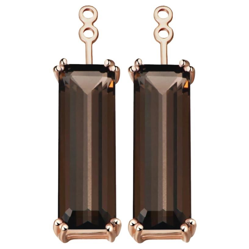 Hestia Modern Smoky Quartz Gemstone Marilyn Earring Extenders For Sale