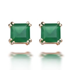 Hestia Modern Sophia Green Agate Stud and Marilyn Gemstone Earring Extenders