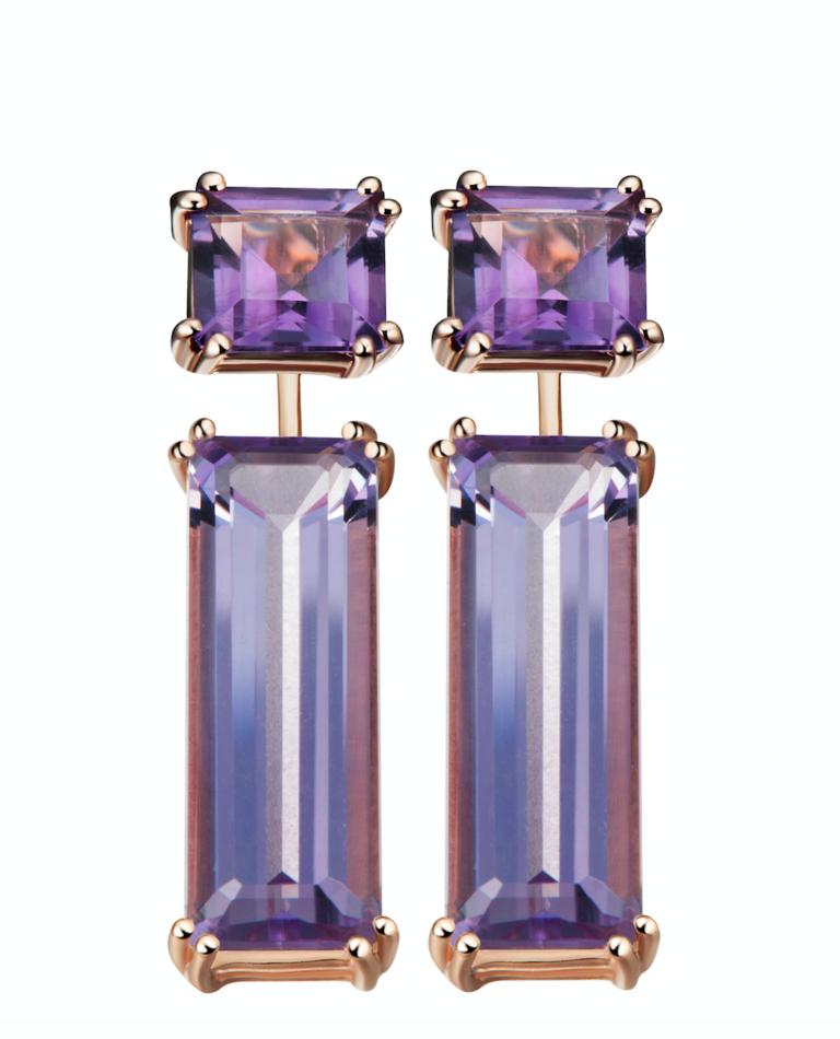 Women's Hestia Modern Purple Amethyst Gemstone Marilyn Earring Extenders For Sale