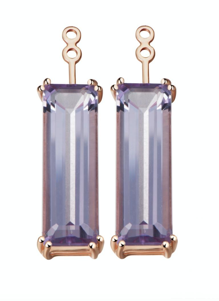 Hestia Modern Purple Amethyst Gemstone Marilyn Earring Extenders In New Condition For Sale In Toronto, Ontario