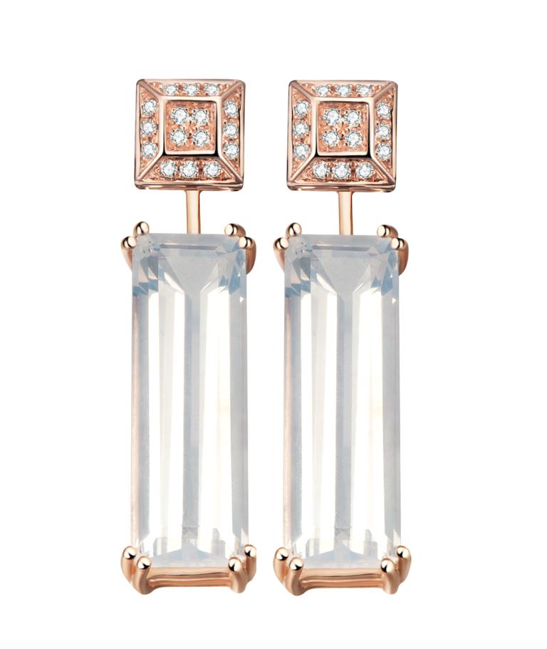 Hestia Modern Sunflower Quartz Gemstone Marilyn Earring Extenders In New Condition For Sale In Toronto, Ontario