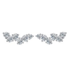 Hestia Pure Modern Diamond Cluster White Gold Stud Earrings