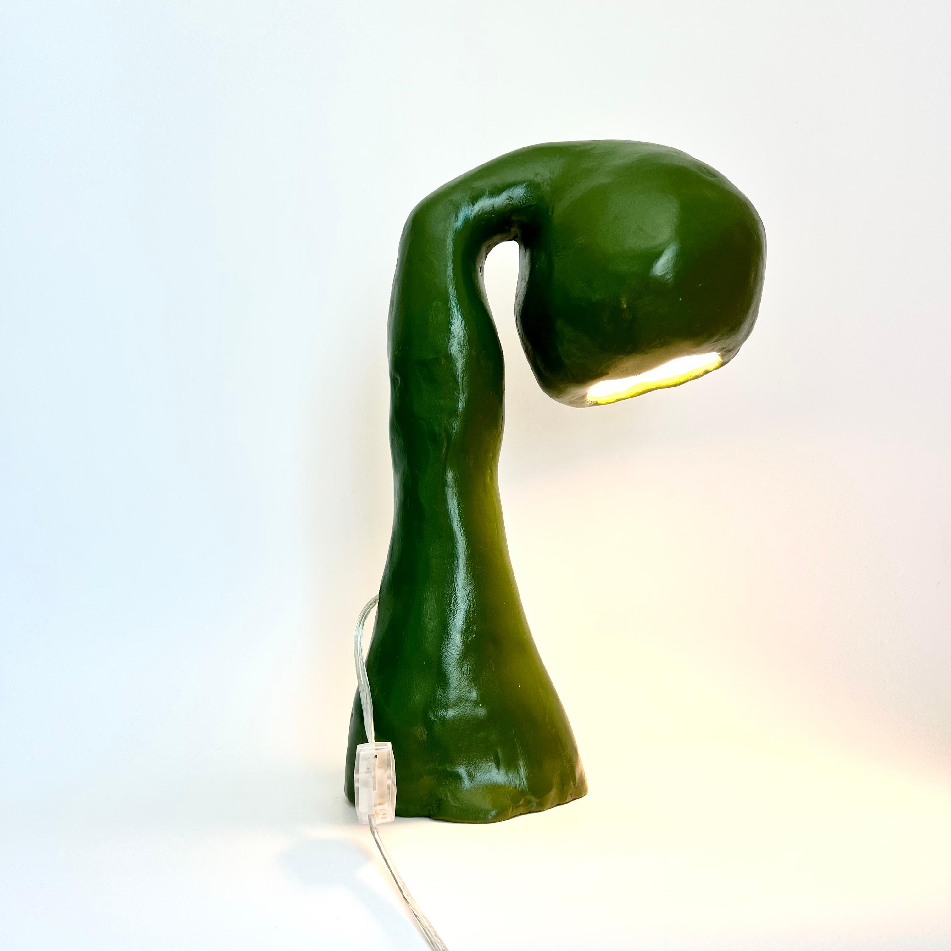 Hestian Light Series by Studio Chora, Table Lamp, Green Lacquer, Made-To-Order For Sale 2