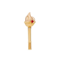 Hestia’s Sacred Fire Brooch, 18-carat yellow and red gold, rubies and diamonds