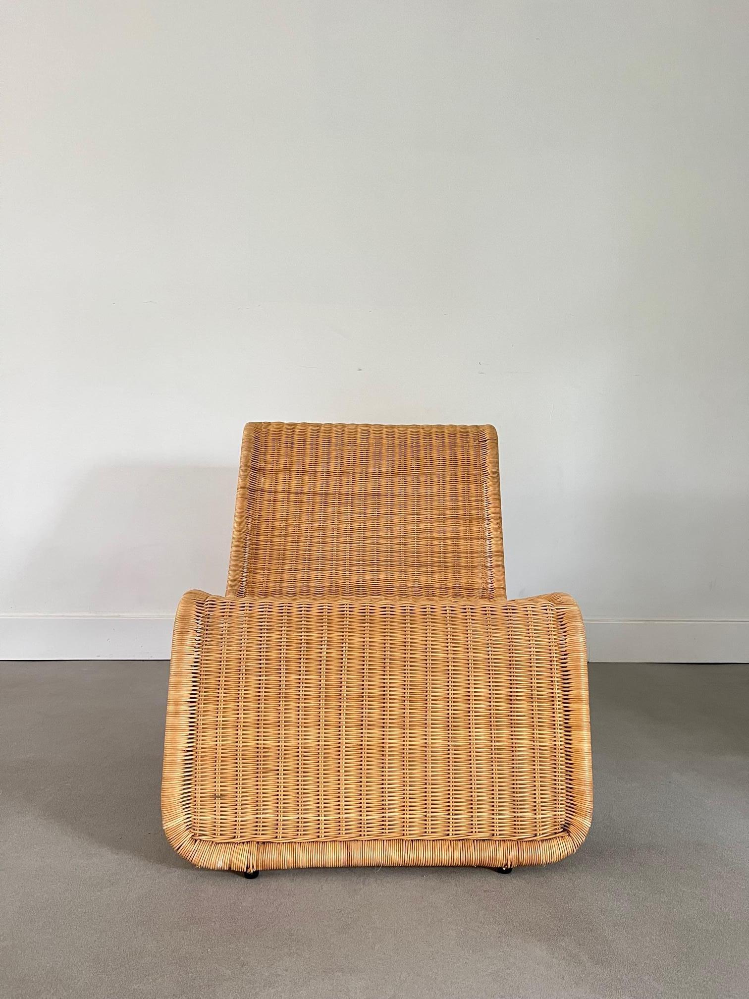 Late 20th Century Hestra P8 Wicker/Rattan Lounge Chair in the Style of Tito Agnoli