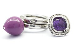 Heterosite with Diamond Pear Shaped Ring-Component