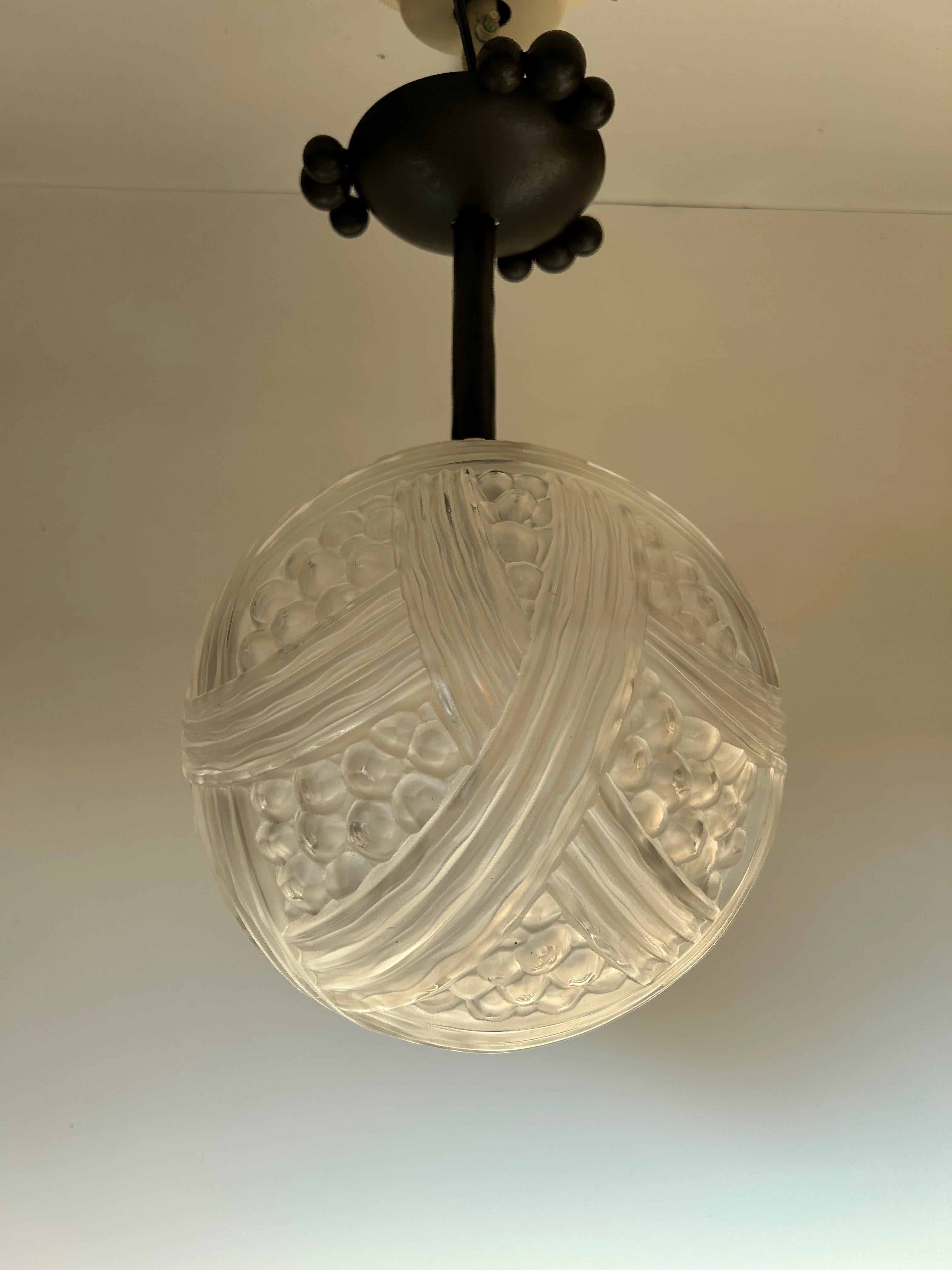 XX secolo Hettier & Vincent, lampada a sospensione in stile Art Déco in vendita