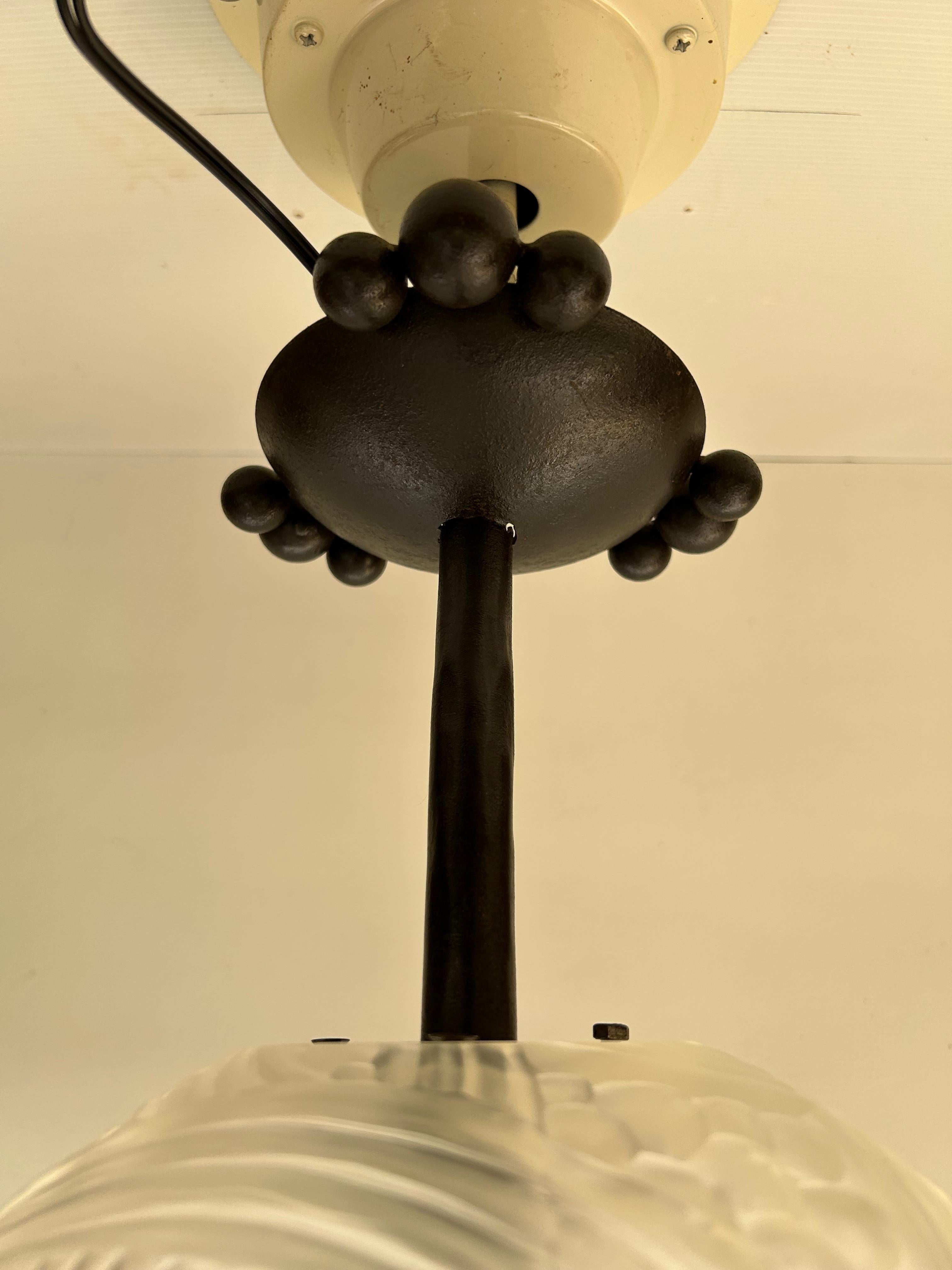 Vetro Hettier & Vincent, lampada a sospensione in stile Art Déco in vendita