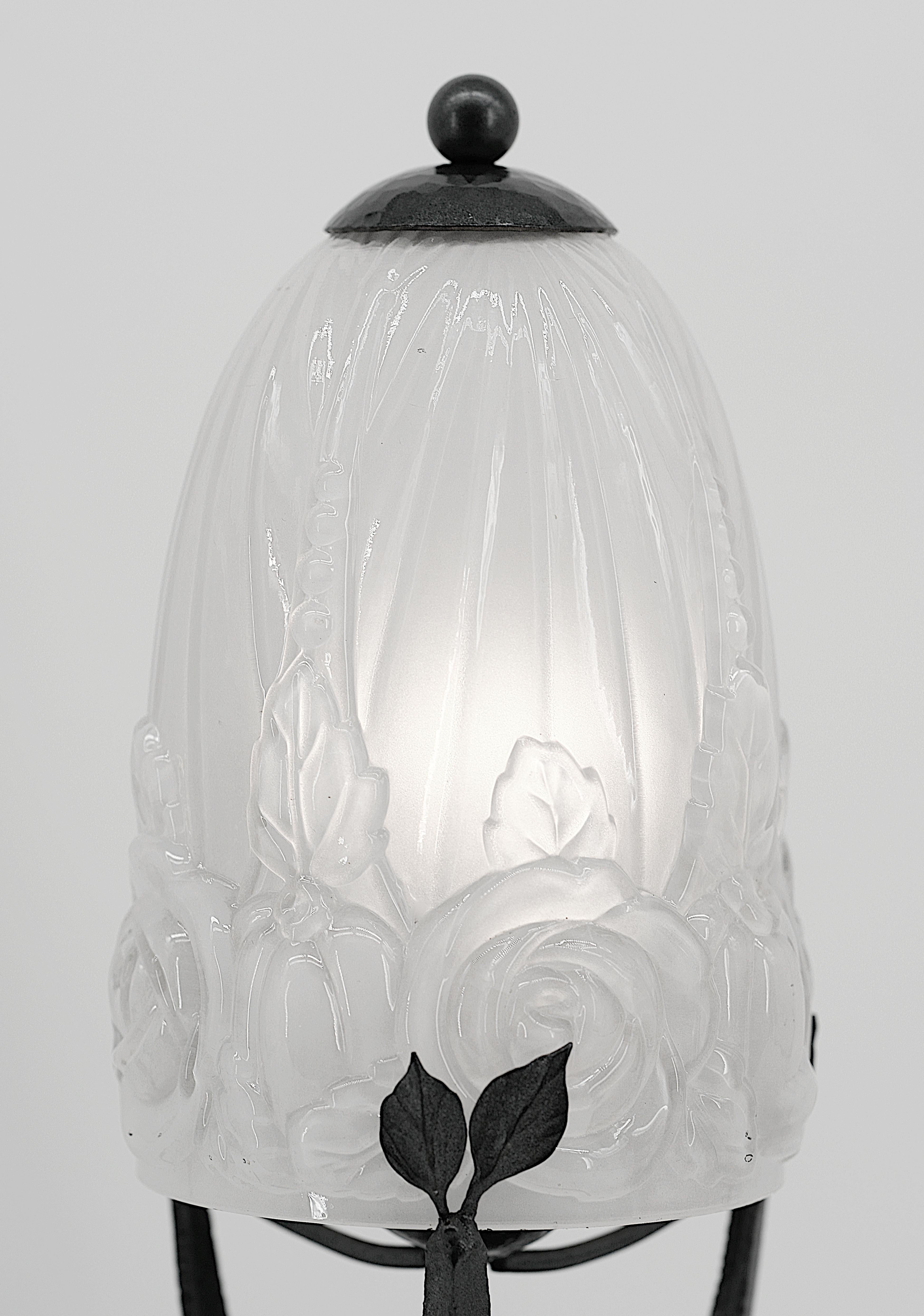 Lampe de bureau Art déco française HETTIER-VINCENT & BACCARAT, 1925 Excellent état - En vente à Saint-Amans-des-Cots, FR