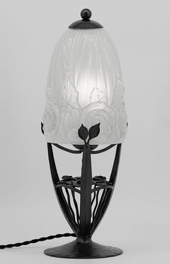 HETTIER-VINCENT & BACCARAT Rare lampe de table Art déco, 1920