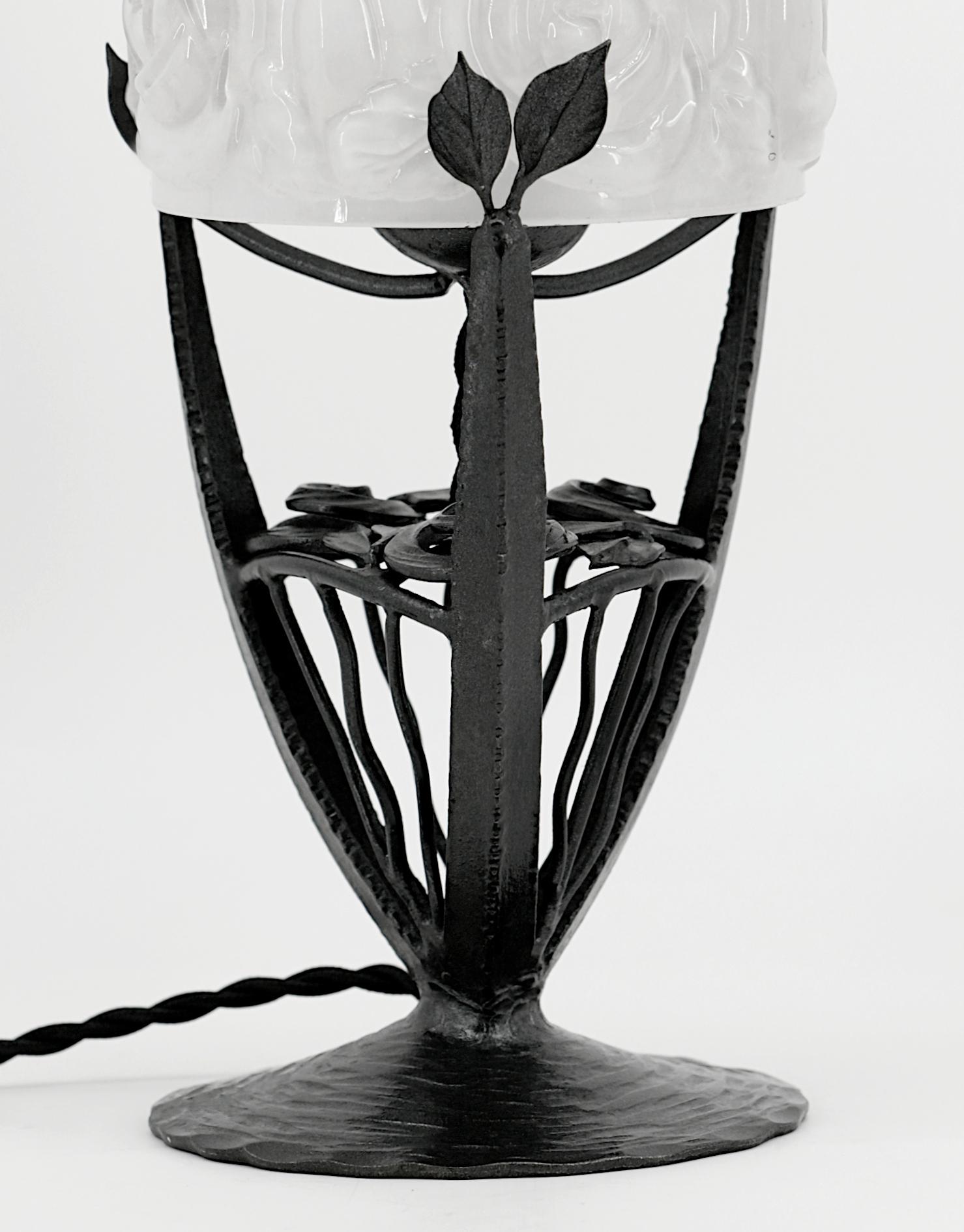 HETTIER & Vincent & Baccarat Rara lampada da tavolo Art Deco, 1920 in vendita 1