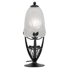 HETTIER & Vincent & Baccarat Rara lampada da tavolo Art Deco, 1920