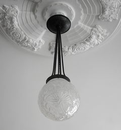 HETTIER-VINCENT French Art Deco Butterfly Pendant Ceiling-Light 1920