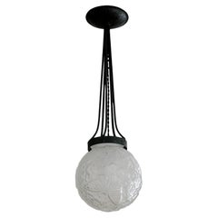 HETTIER-VINCENT French Art Deco Butterfly Pendant Ceiling-Light, 1920
