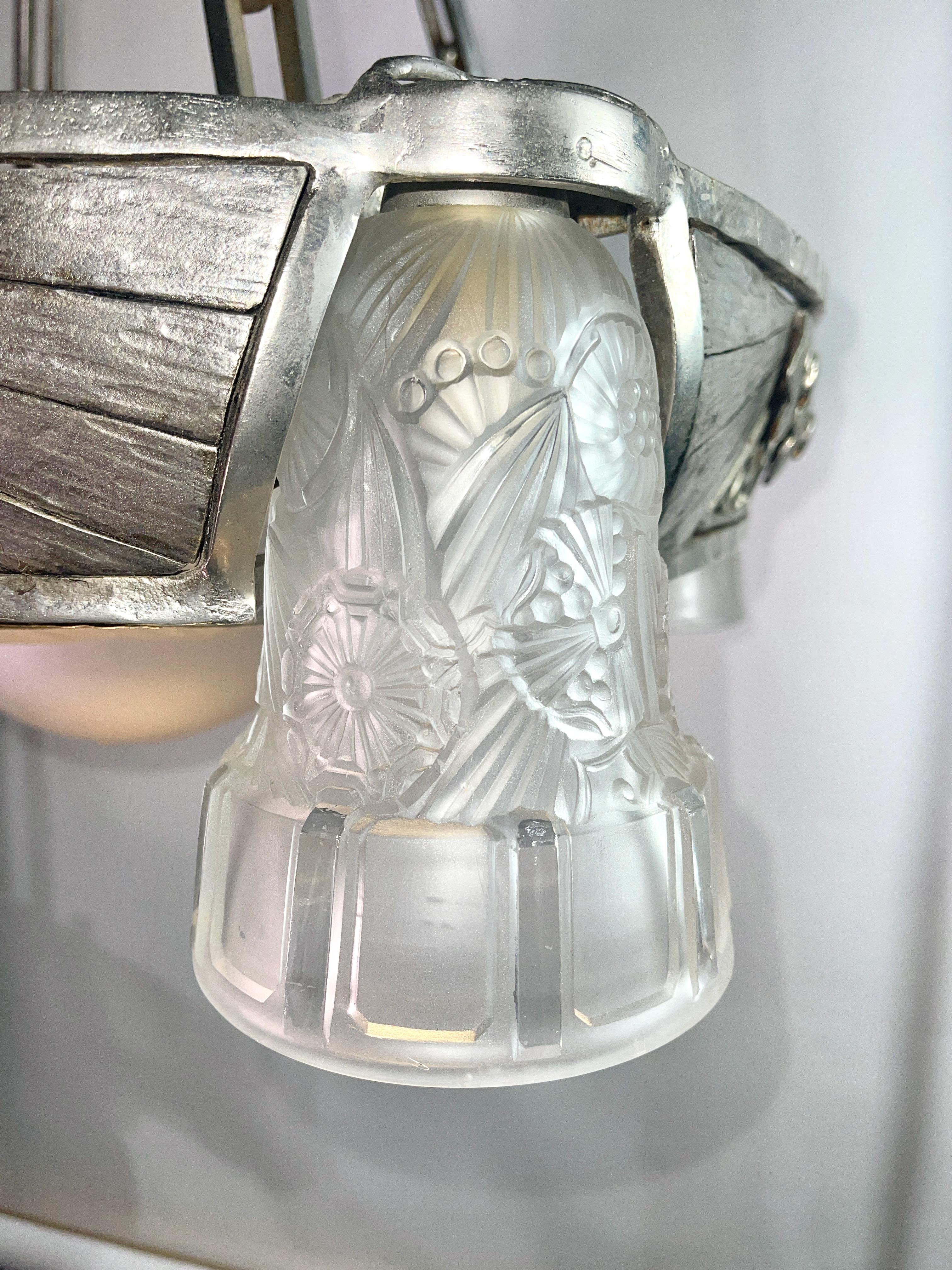 Hettier & Vincent Französischer Art Deco Kronleuchter im Angebot 13