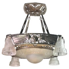 Lustre Art déco français Hettier & Vincent