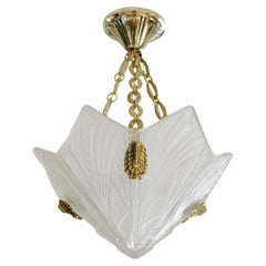 Vintage Hettier-Vincent French Art Deco Pendant Chandelier, 1925