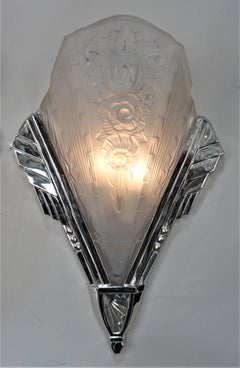 Hettier & Vincent Large Art Deco Wall Sconces 2 Pairs