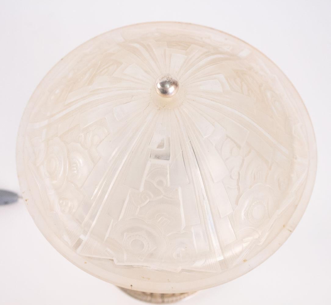 Hettier Vincent Pair of Glass Table Lamps In Good Condition For Sale In Saint-Ouen, FR