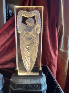 Hettier & Vincent table lamp. "Allegory of spring". France 1920s. Signed.
