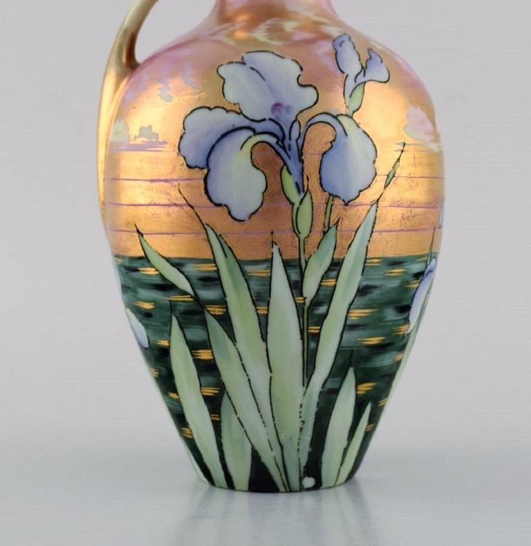 Heubach, Germany, Antique Art Nouveau Vase in Porcelain with Flowers, Ca. 1900 In Excellent Condition In Copenhagen, DK