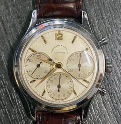Heuer Abercrombie & Fitch Triple Chronograph circa 1940s Men's